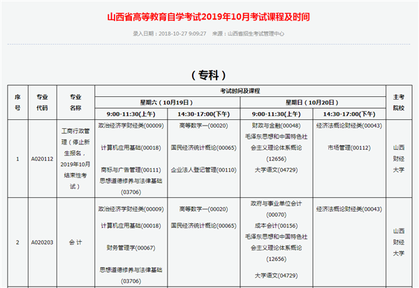 2020年山西自考考試及課程安排有哪些規定 2020年山西自考考試及課程安排有哪些規定