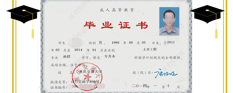 函授畢業(yè)證樣本