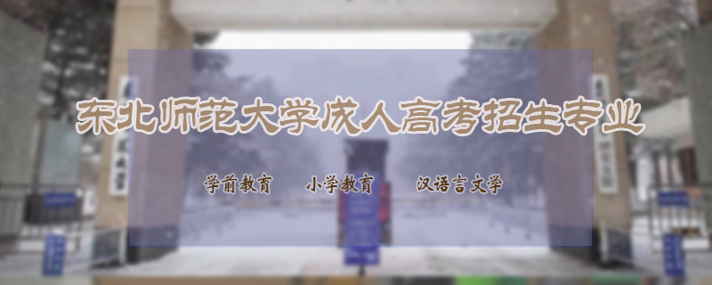 東北師范大學成人高考招生專業